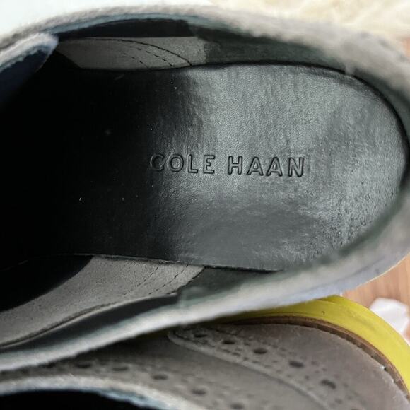 Cole Haan Wingtip Oxford Lunagrand Suede Shoes Men's Size 7 Gray Comfy C10026 - Picture 8 of 10